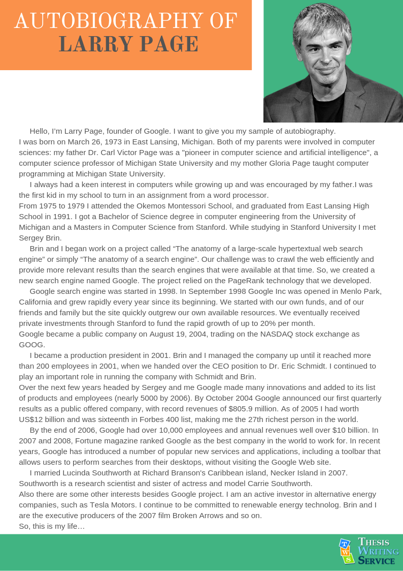 autobiography of larry page sample autobiography of larry page sample